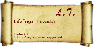 Lányi Tivadar névjegykártya